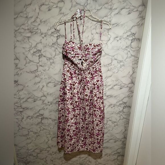 Jason Wu Ivory A-Line Dress with Pink & Brown Floral Pattern - Picture 1 of 7